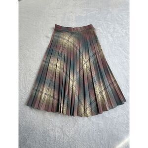 Vintage Pleated Midi Pastel Blue & Purple Skirt, Waist Size 27" Small (Read)